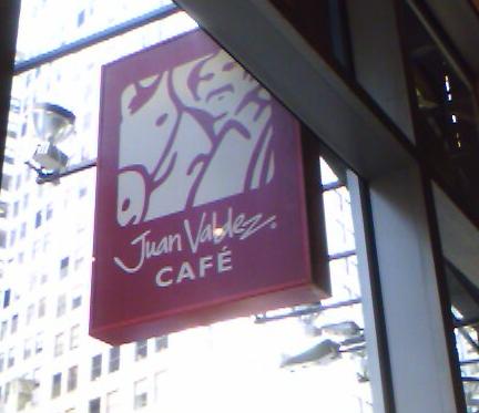 The Juan Valdez Cafe sign, Broadway, NYC